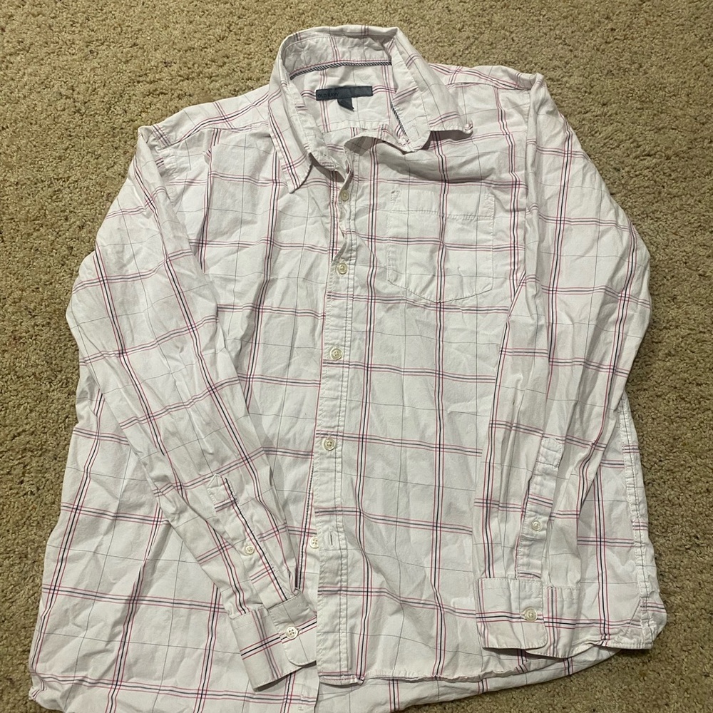 Old Navy Checkered Shirt in White and Pink